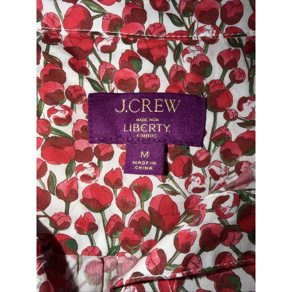 J. Crew Amelia Cotton Dress in Liberty Eliza's Red Floral Womens Medium - Picture 11 of 16